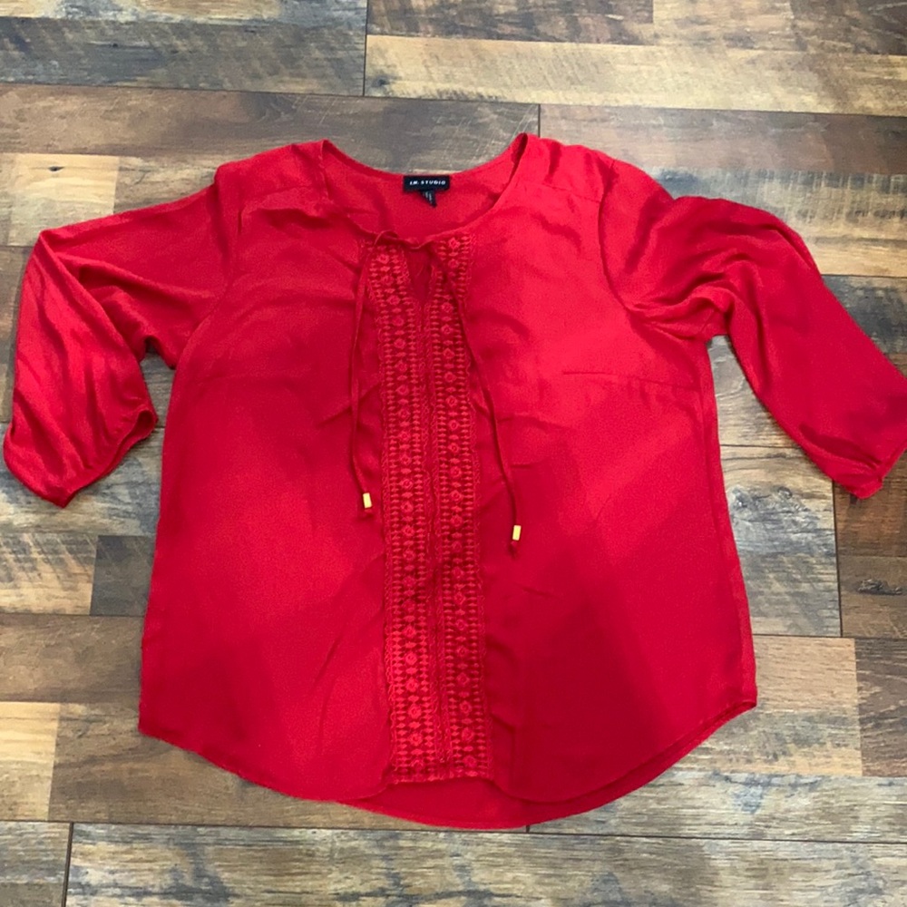 I.N. studio red blouse Sz XL